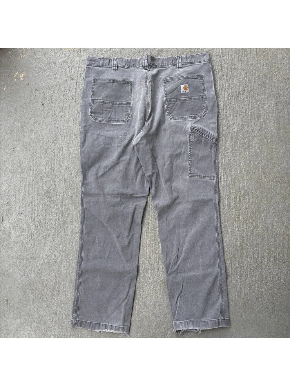 Carhart Relaxed Fit 2019 Straight Rigby Dungaree Gray Pants 40x32 Distressed